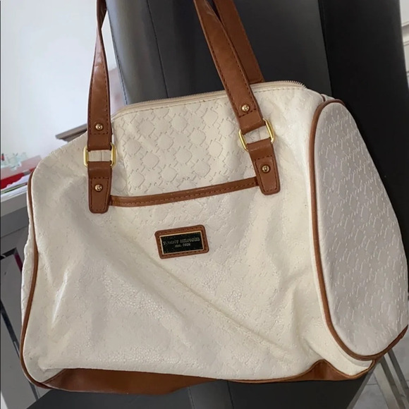 Tommy Hilfiger white tan  leather tote-bag - Picture 2 of 14